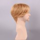 Blonde Men Short Human Hair Wig Male Mono Top Virgin Remy Capless Side Bang