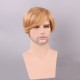 Blonde Men Short Human Hair Wig Male Mono Top Virgin Remy Capless Side Bang