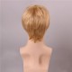 Blonde Men Short Mono Top Human Hair Wig Male Virgin Remy Capless Side Bang