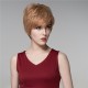 Lady Short Cool Straight Human Hair Wig Virgin Remy Mono Top Capless Side Bang Women 14 Colors