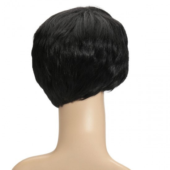 Sexy Short Cut Wavy Black Curly Wig Women Fashion Cosplay Synthetic Full Wigs