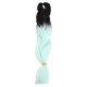 24" Black & Mint Green Ombre Dip Dye Kanekalon Braiding Hair Extensions