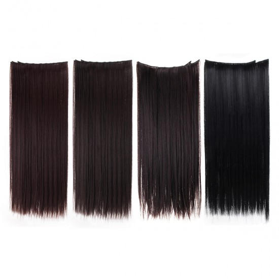 7Pcs Clip In Synthetic Chemical Fiber Human Hair Extensions 22'' Long Straight