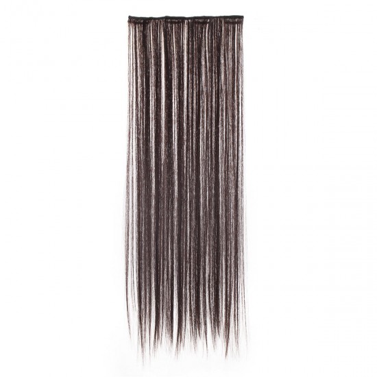 7Pcs Clip In Synthetic Chemical Fiber Human Hair Extensions 22'' Long Straight