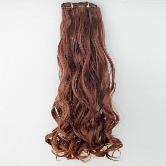 7Pcs NAWOMI Body Wave Heat Resistant Friendly Clip In Synthetic Hair Extension 17.7 Inch #30 Brown