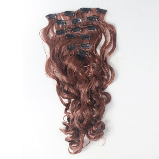 7Pcs NAWOMI Body Wave Heat Resistant Friendly Clip In Synthetic Hair Extension 17.7 Inch #30 Brown