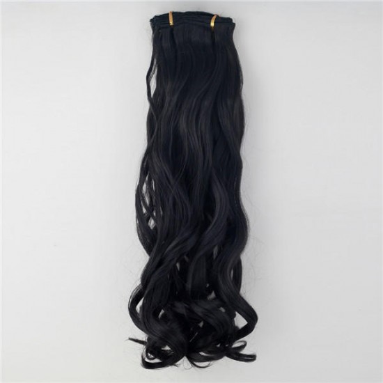 7Pcs NAWOMI Body Wave Heat Resistant Friendly Clip In Synthetic Hair Extension 21.65 Inch #2 Black