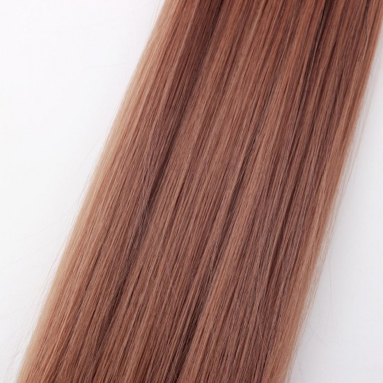 7Pcs NAWOMI Heat Resistant Friendly Clip In Synthetic Fiber Hair Extension 17.72 Inch Light Brown