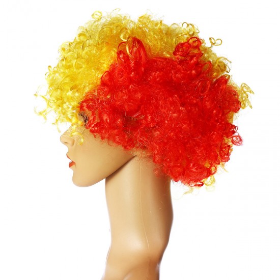 2018 World Cup Wig Fan National Flag Curl Headdress Head Cosplay Cheer Carnival