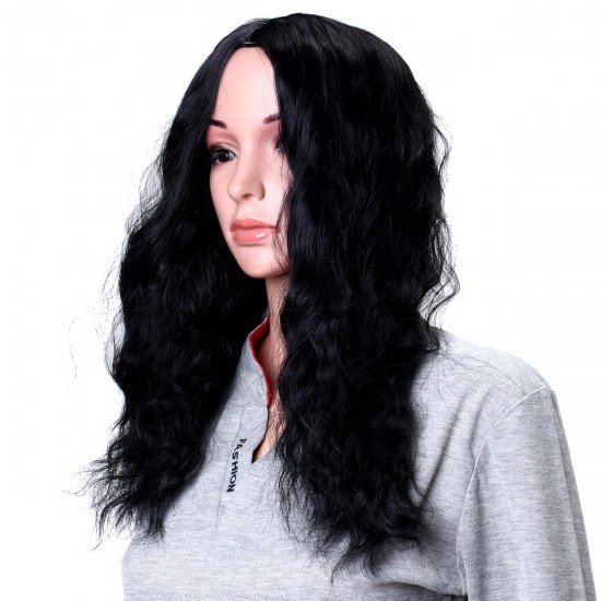 Black Wig Women Long Curly Wavy Synthetic Hairstyle Fashion Heat Resistant