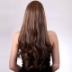 Brown Curly Long Inclined Bang Synthetic Capless Wig