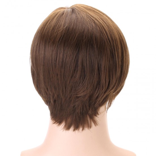 Claybank Men Short Straight Hair Natural Looking Wig