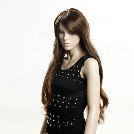 New Fashion Style Brown Fluffy Big Wave Micro Volume Women Wig