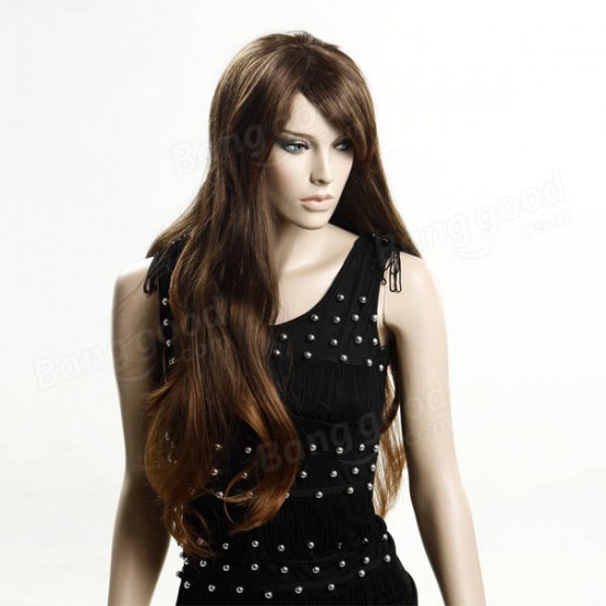 New Fashion Style Brown Fluffy Big Wave Micro Volume Women Wig