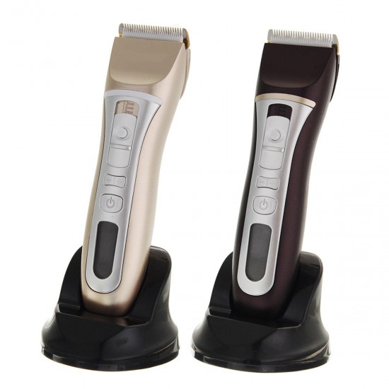 100V-240V Electric Hair Clipper Gold Black Charging LCD Display Hair Trimmer With Comb