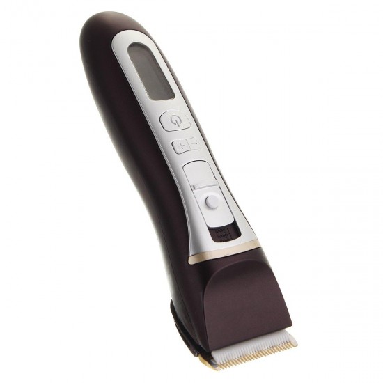 100V-240V Electric Hair Clipper Gold Black Charging LCD Display Hair Trimmer With Comb