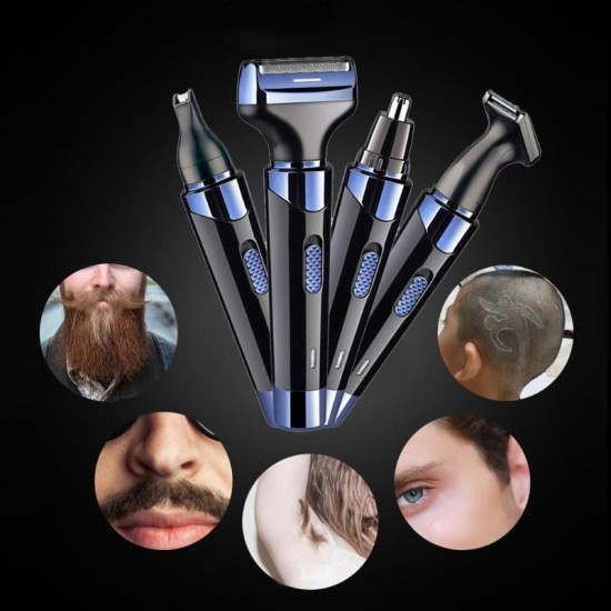 4 In 1 Electric Mini Washable Shaver Hair Trimmer Nose Hair Remover Multifunction Men Epilator