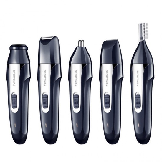 5 in 1 Electric Hair Clipper Shaver Nose Hair Trimmer Eyebrow Shaping Knife Waterproof Body