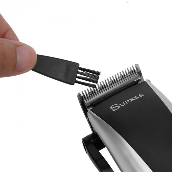SURKER Electric Hair Clipper Trimmer Men Child Barber Hair Cutting Scissors Household Comb Brush