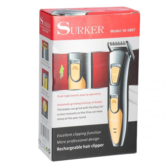 Surker Electric Hair Clipper Trimmer Shaver Men Children Barber Salon Home Use Rechargeable 220-240V