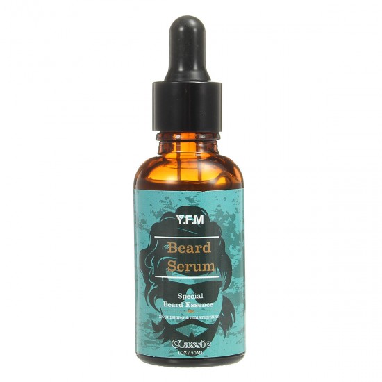 Y.F.M® 4 in 1 Organic Beard Growth Oil Balm Shampoo Serum Comb Kit Styling Tools Mustache Men Care Vitamin