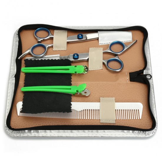 6.8 inch Salon Hair Cutting Scissors Kit Comb Clips Barber Shears Hairdressing Hair Styling Tools