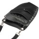 Black Leather Rivet Scissors Clips Hairdressing Holder Case