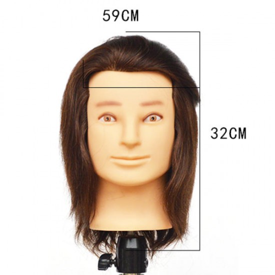 100% Human Hair Men Training Head Practice Mannequin Salon Model