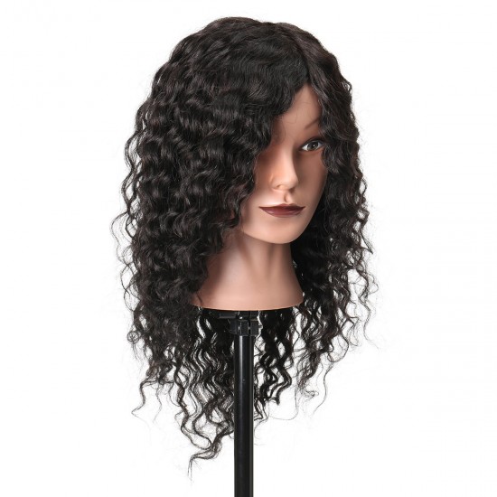 18'' 100% Real Human Hair Salon Hairdressing Training Practice Mannequin Head