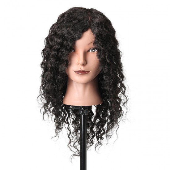 18'' 100% Real Human Hair Salon Hairdressing Training Practice Mannequin Head