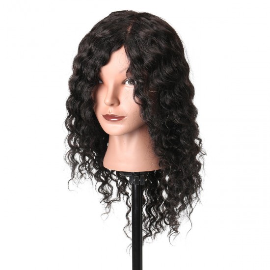 18'' 100% Real Human Hair Salon Hairdressing Training Practice Mannequin Head