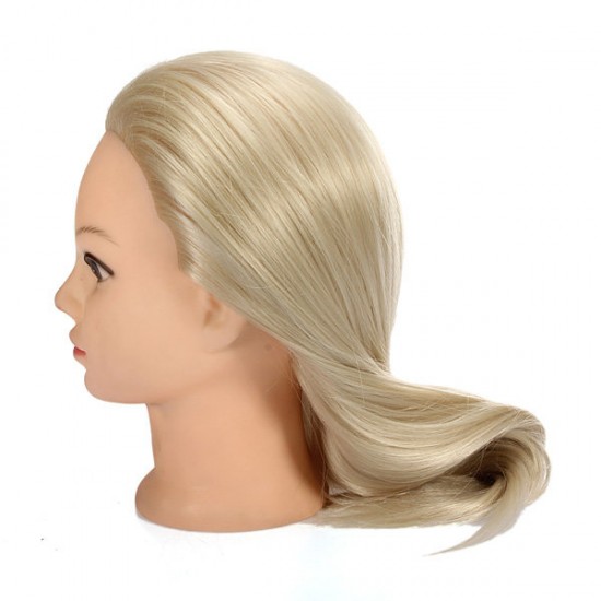 18 Inch Blonde Fiber Hair Hairdressing Training Head Model