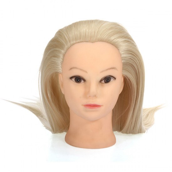 18 Inch Blonde Fiber Hair Hairdressing Training Head Model