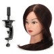 18 inch Long Real Human Hair Practice Models Hairdressing Training Head with Clamp