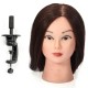 18 inch Long Real Human Hair Practice Models Hairdressing Training Head with Clamp