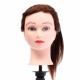 20" Brown 90% Human Hair Hairdressing Training Head Mannequin Model Braiding Practice Salon Clamp