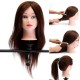 20" Brown 90% Human Hair Hairdressing Training Head Mannequin Model Braiding Practice Salon Clamp