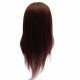 20" Brown 90% Human Hair Hairdressing Training Head Mannequin Model Braiding Practice Salon Clamp