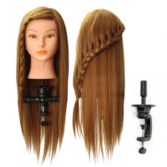 20" Long Hair Mannequin Manikin Training Salon Head Model Hairdressing Cosmetology with Clamp Holder