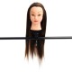 24'' Brown 30% Real Hair Training Mannequin Head Model Perm with Clamp Holder