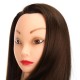 24'' Brown 30% Real Hair Training Mannequin Head Model Perm with Clamp Holder