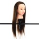 24'' Brown 30% Real Hair Training Mannequin Head Model Perm with Clamp Holder