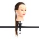 24'' Brown 30% Real Hair Training Mannequin Head Model Perm with Clamp Holder