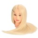 24" 90% White Long Real Human Hair Mannequin Training Head Hairdressing Model Clamp Holder