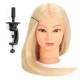 24" 90% White Long Real Human Hair Mannequin Training Head Hairdressing Model Clamp Holder