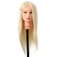 24" 90% White Long Real Human Hair Mannequin Training Head Hairdressing Model Clamp Holder