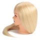 24" White 80% Real Human Hair Practice Mannequin Head Hairdressing Mannequin Training Clamp