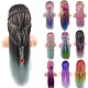 26 Inch Gradient Hair Training Head Models High Temperature Fiber Long Hair With Clamp Holder