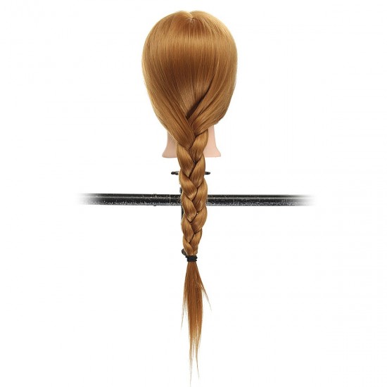 26" Long Hair Training Mannequin Head Model Hairdressing Makeup Practice with Clamp Holder