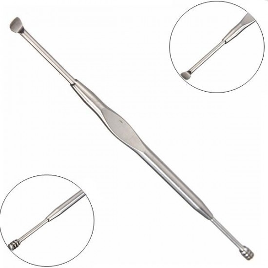 Double Ends Sides Stainless Steel Earpick Ear Pick Wax Curette Remover Cleaner